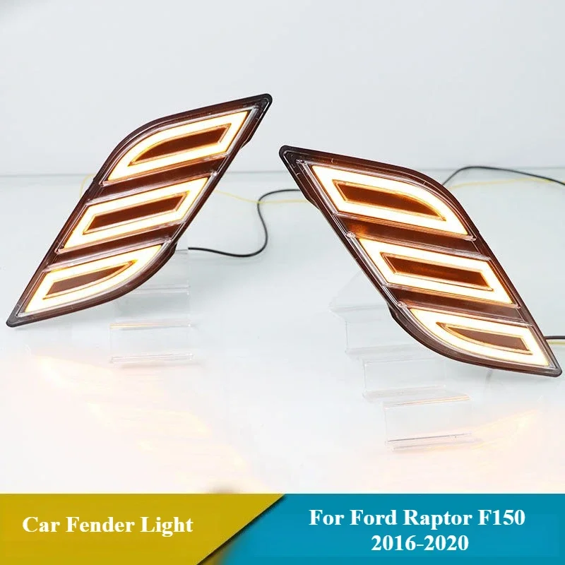 For Ford Raptor F150 F-150 2016-2020 Car Fender Light DRL Wheel Eyebrow Lights LED Daytime Running Light Dynamic Turn Signal detail image 3