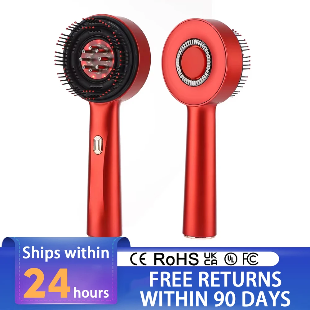 

Электрическая вибрационная массажная расческа, терапия красным светом, рост волос, акупунктурная точка, массаж головы, против выпадения волос, скребок для волос, расчески