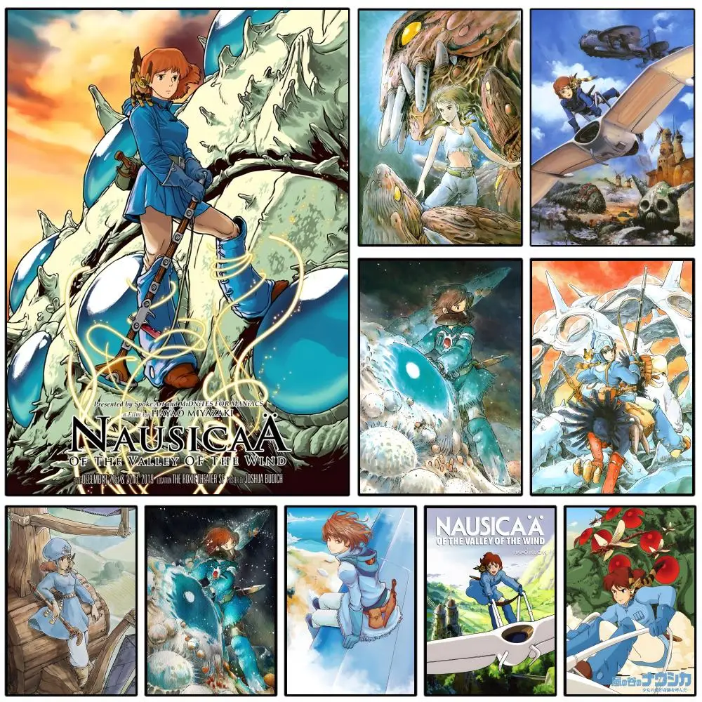 N-nausicaa Of The Valley Of The Wind Poster Self-adhesive Art Waterproof Paper Sticker Coffee House Wall Decor