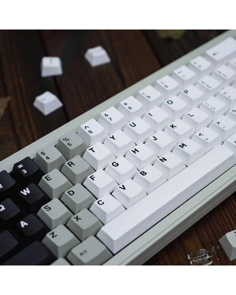 Black/White/Grey, Mechanical Keyboard Keycap 121 Keys ABS Bicolor Molded Cherry Original Factory Height