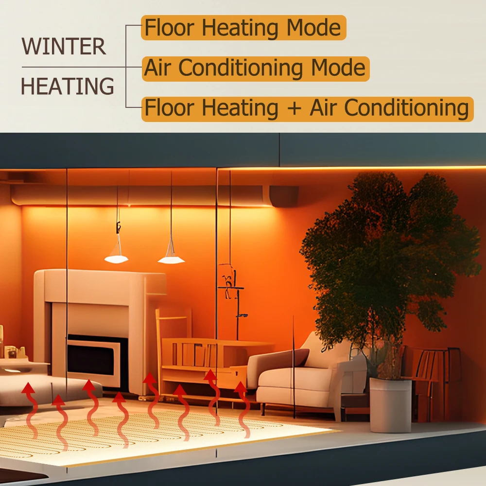 Tuya WiFi Smart Air Conditioning Floor Heating 2-in-1 Dual Control Thermostat TRV Temperature Voice Remote Controller