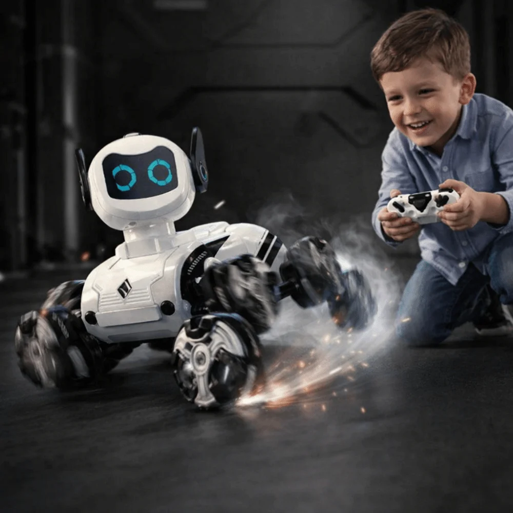 클라이밍 변형 8륜 로봇 개 2.4G 무선 조종 스턴트 드리프트 차량 4WD 전동 스턴트 장난감 어린이 선물