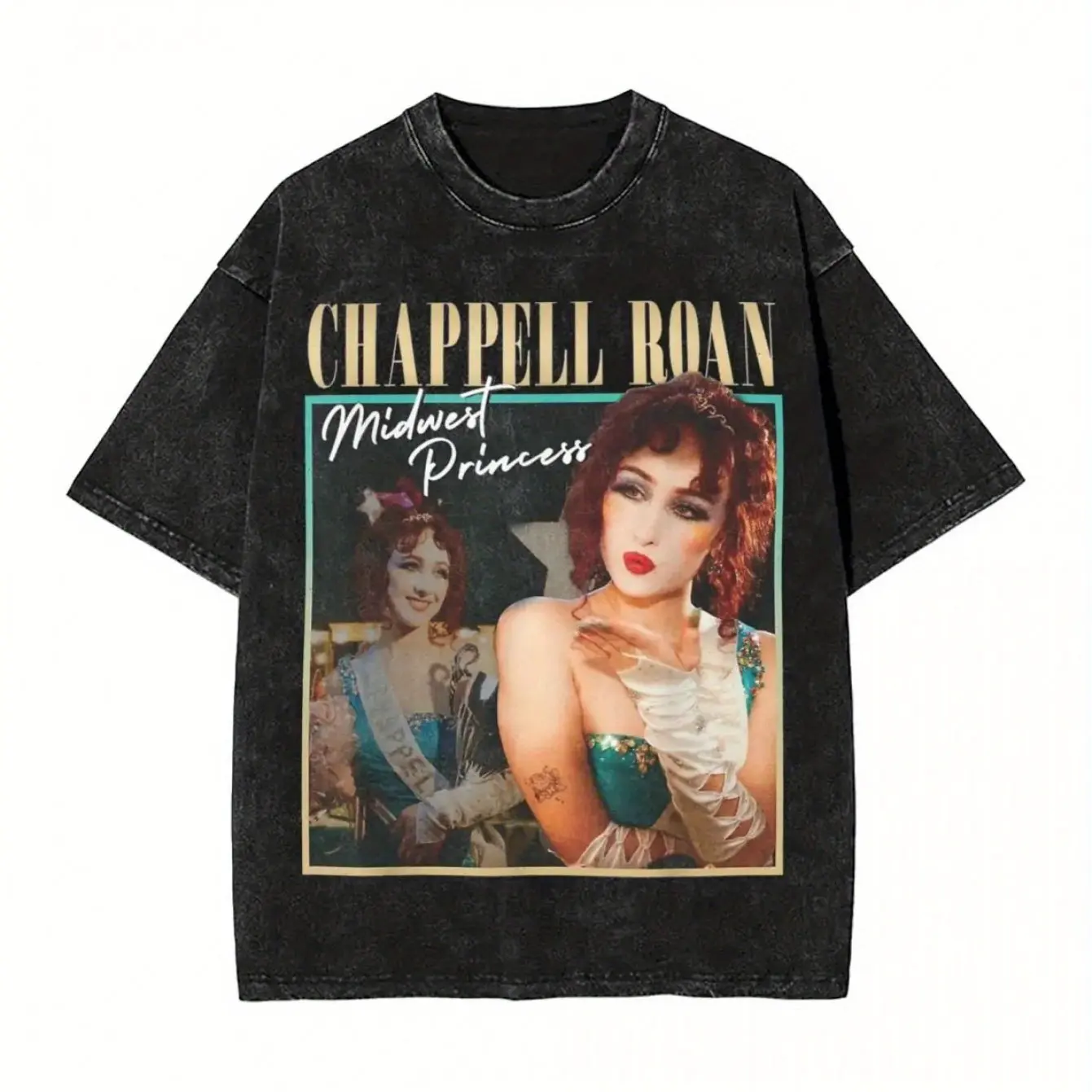 

Винтажная стираная футболка с графическим принтом Midwest Chappell Roan, ретро-дизайн, уличная одежда в стиле Харадзюку в стиле хип-хоп