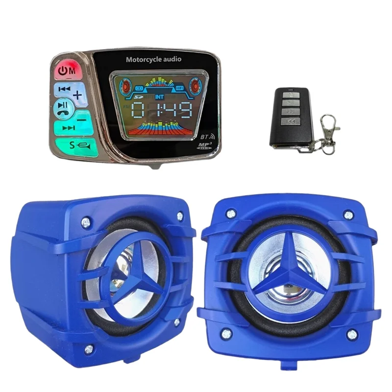 

USB Waterproof Bluetooth Motorcycle Horns Support FM Radio Music Player TF Card Bluetooth Speaker Playback