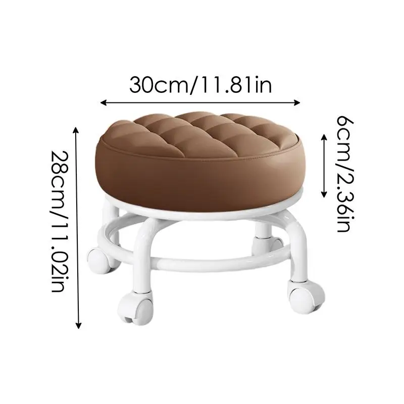 Pulley Low Stool Universal Wheel Small Stool Seat with Wheels children Multi-functional Shoe Changing Stool round Stool image 5