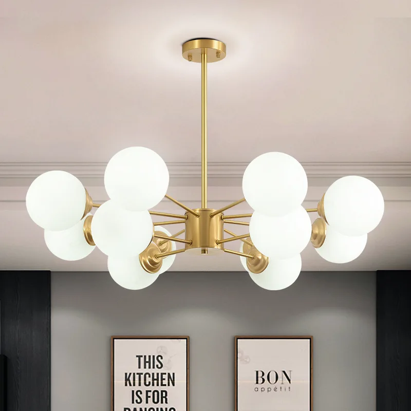 Magic bean Nordic living room lamps and lanterns are post-modern simple and atmospheric Internet celebrity bedroom chandeliers