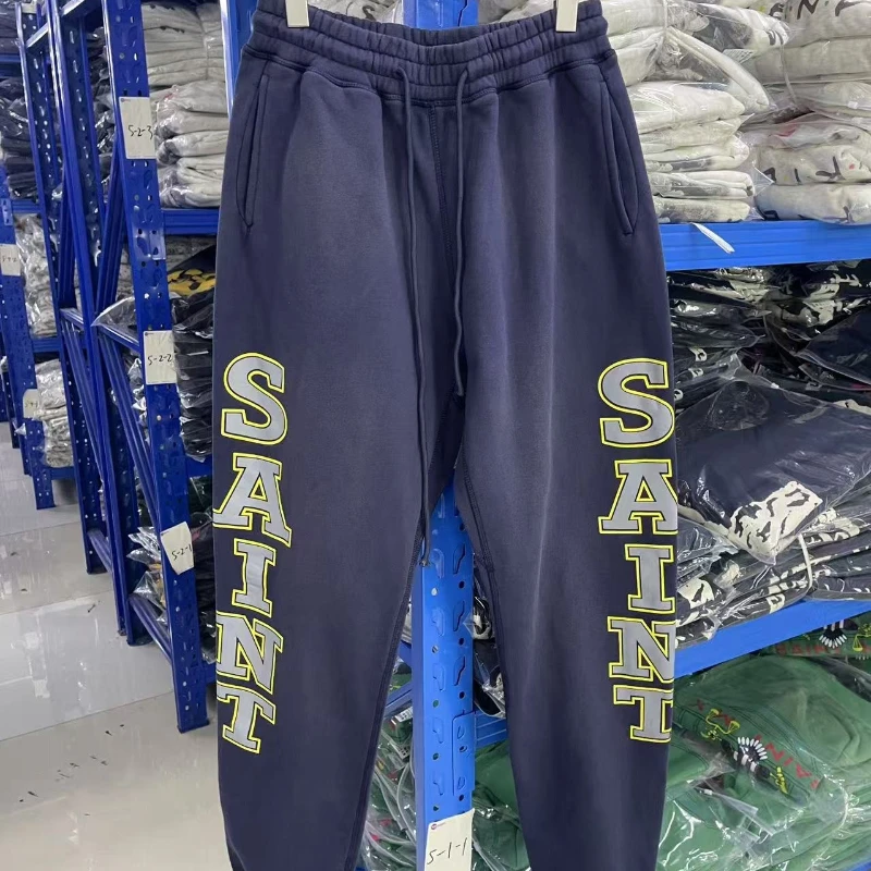 

SAINT American Cotton Trousers High-quality Letter-printed Hip Hop Wash Do Old Casual Long Pants for Men Women