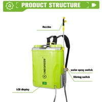 ONEGREEN 20L High Capacity Rechargeable Electric Sprayer Lawn Garden Spraying Irrigation Power Tools For Makita 18V Battery Pin 3