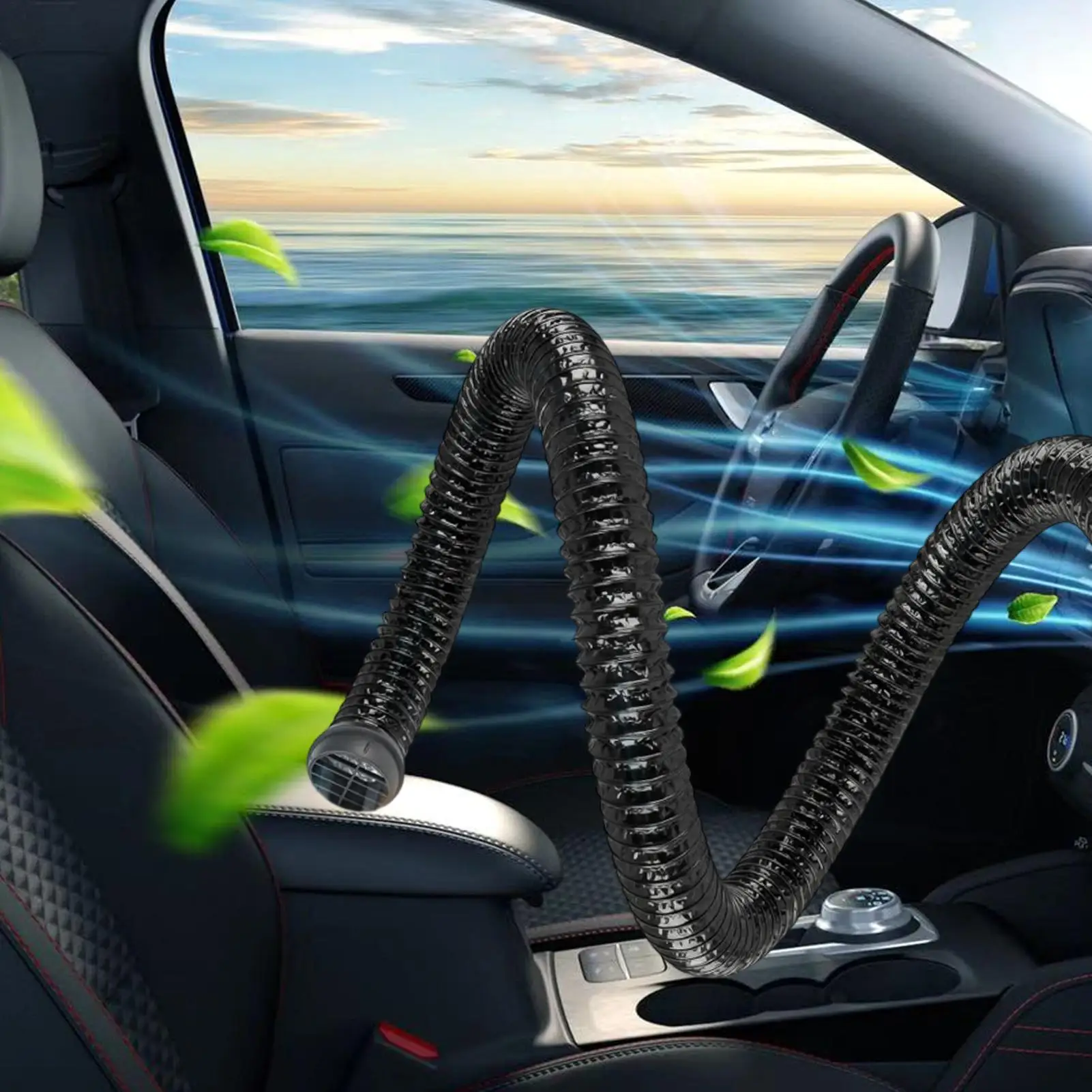 Car AC Vent Extender For Backseat, 3 M Long Hose With USB Airflow Fan, Auto Cooling Tube For Kids & Pets, SUV Truck Sedan Travel view 4
