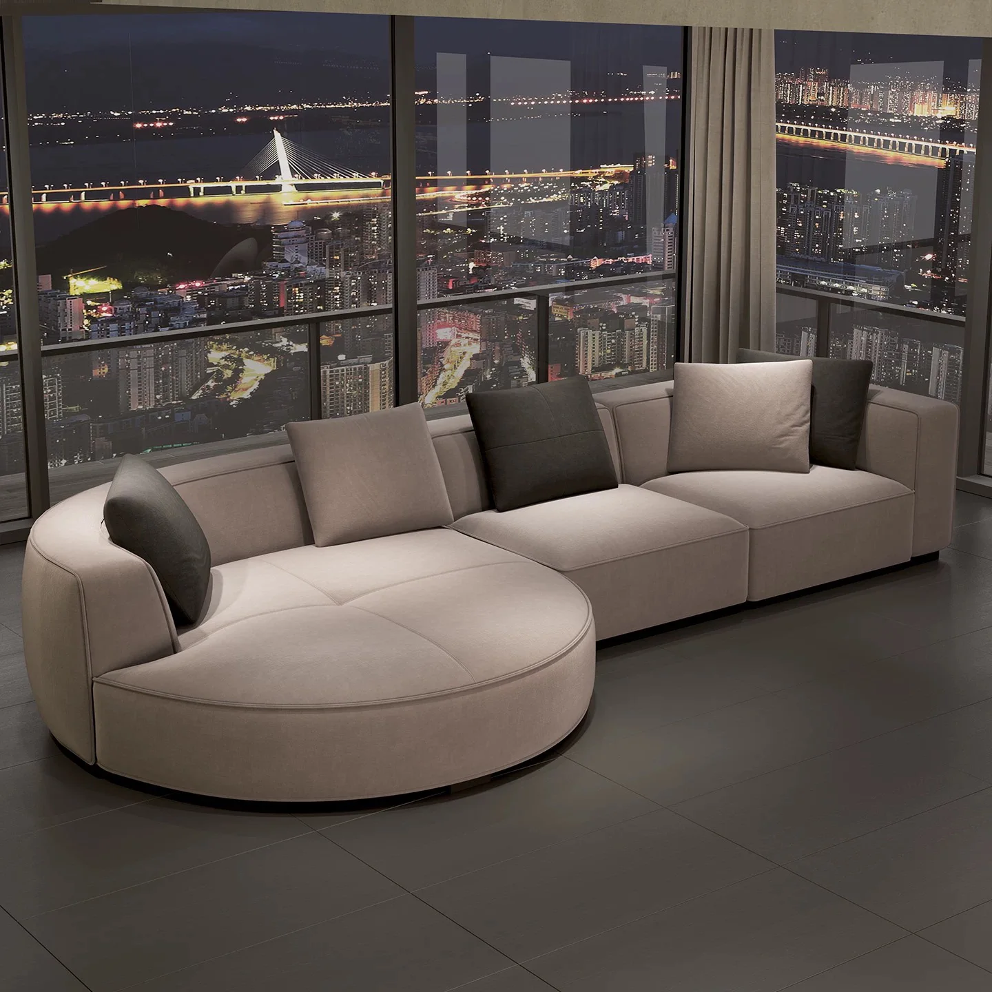 

xx-Modern Minimalist Corner Sofa Set Furniture Living Room Luxury Villa Large Sectional Sofa L Shape Modular Fabric Sofa&