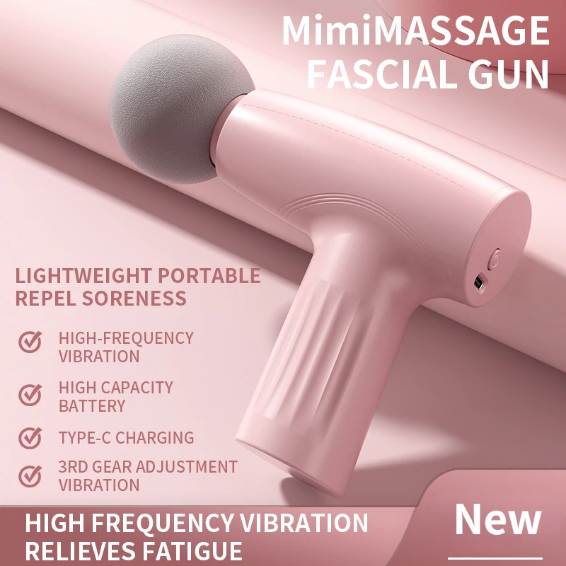 New Women's Massage Gun Smart Frequency Adjustment Relieve Muscle Soreness Fatigue Body Massager Gun for Neck Back and Foot