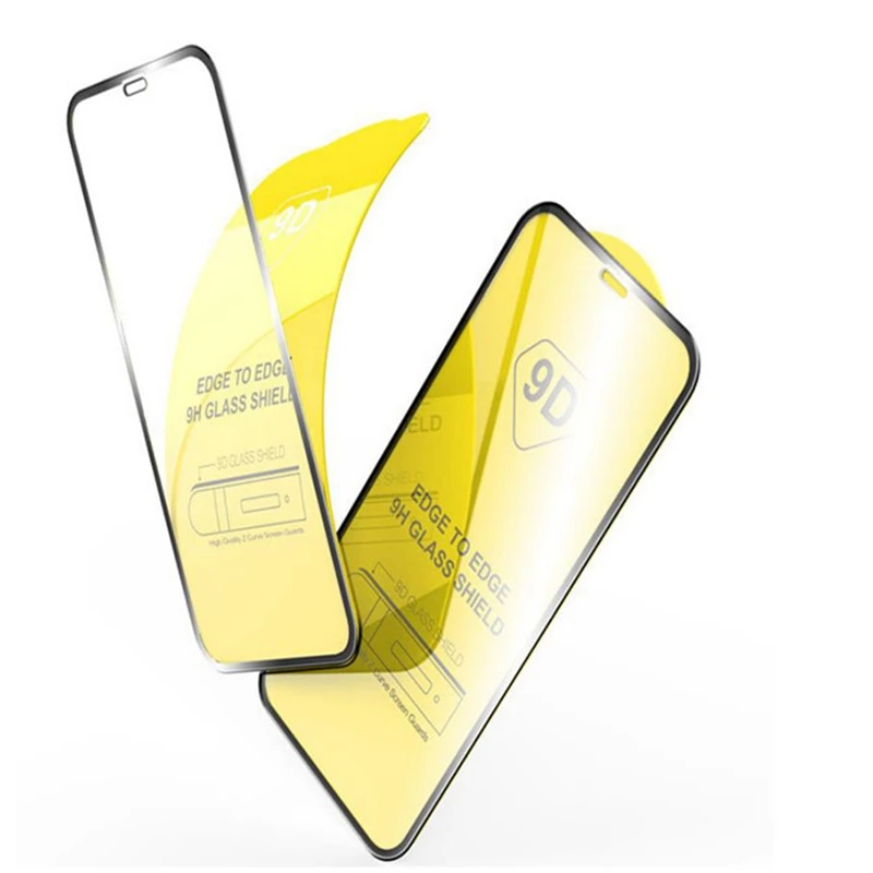 Protector de pantalla de vidrio templado 9D para iPhone 16 15 14 13 12 11 Pro Max, vidrio protector para iPhone X XR XS Max 7 8 Plus, 1-4 piezas 6