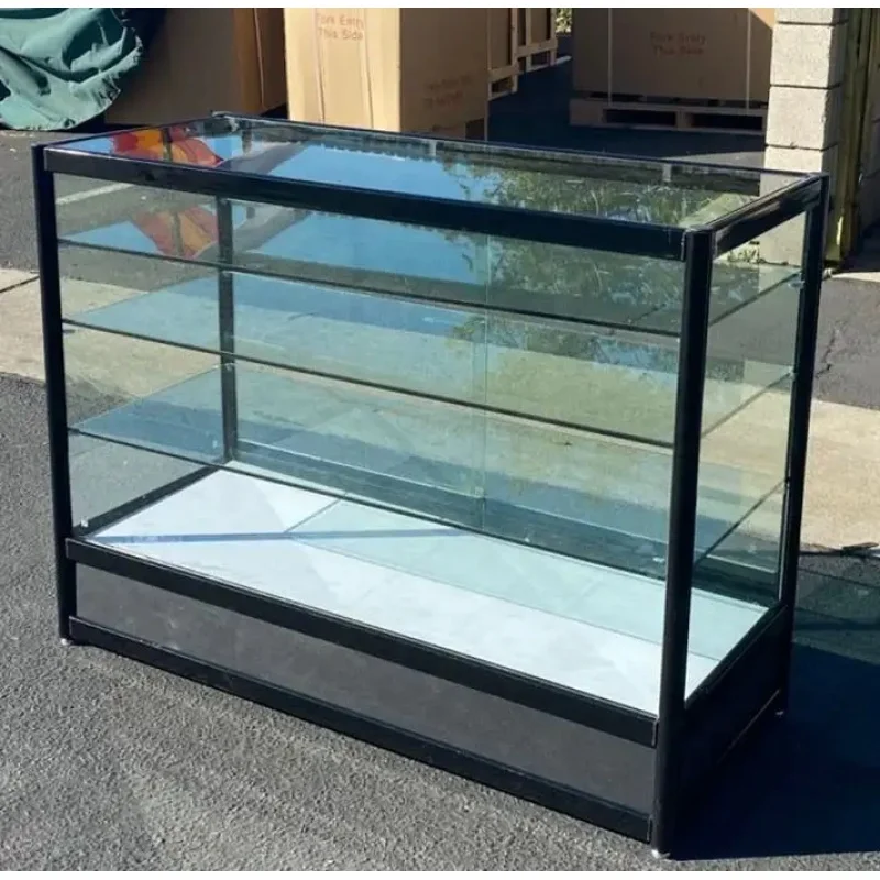 

Custom. us hot-selling glass display showcase with LED light for Smoke Shop products full retail store display cases