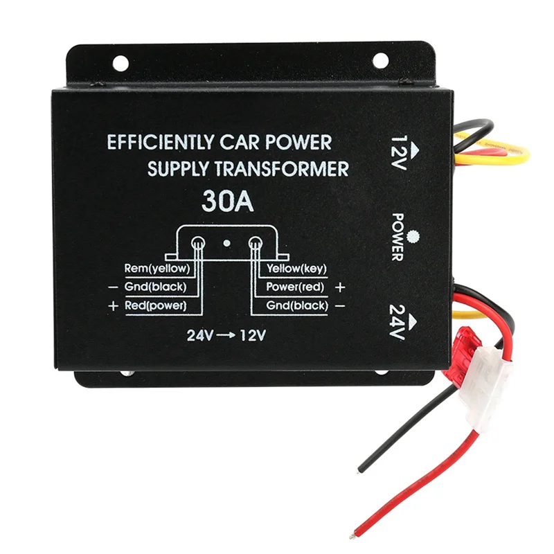 

2X 24V To 12V 30A Power Supply Buck Transformer Converter Truck Bus DVD Audio Modification Efficient Vehicle Power Buck