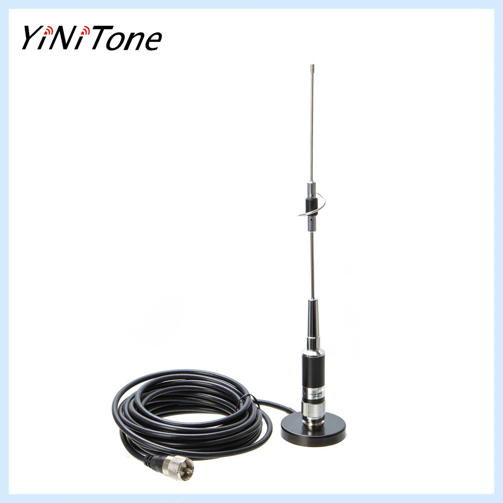 CR-77 Mobile Car Radio PL259 Antenna VHF/UHF High Gain 5M UHF Male Coax Cable 12CM Big Magnetic Mount Base