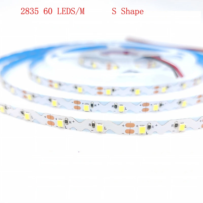 S Shape Strip 2835 5v 12v Led Flexible Foldable Soft Tape 60 leds/m Advertising Model Letter Shape Mirror Wedding