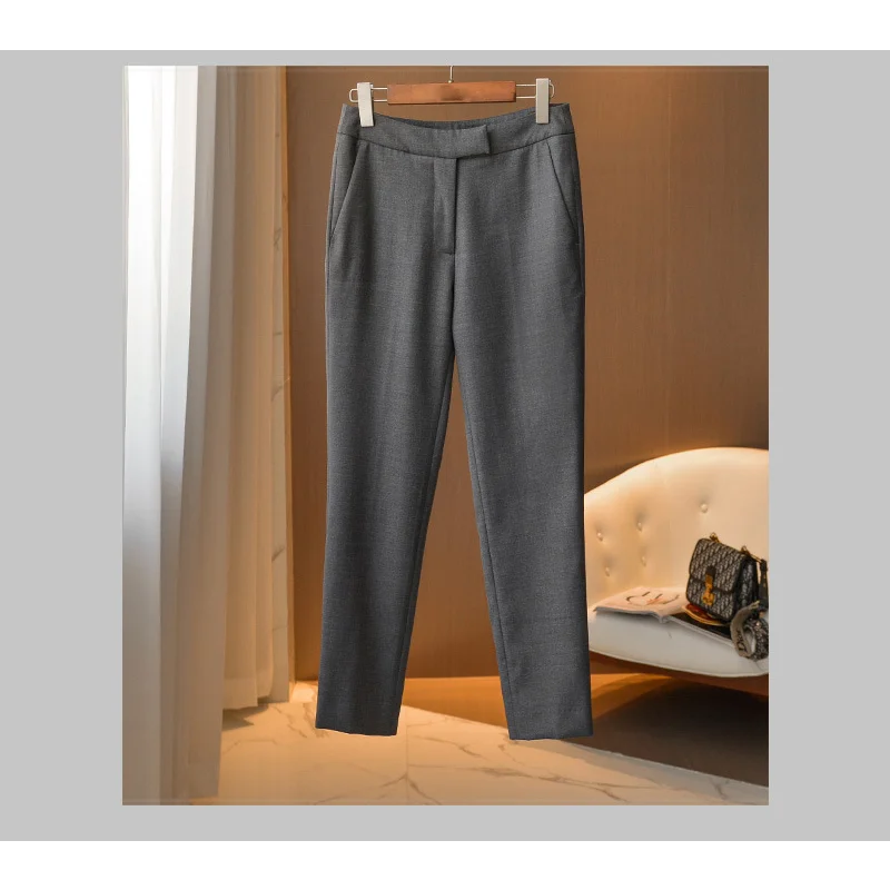 Silk Wool Vest Suits Women Coats Sets Pants 2025 Solid Elite Feeling Trousers Sleeveless Commuting Blazer Efficient Workplace