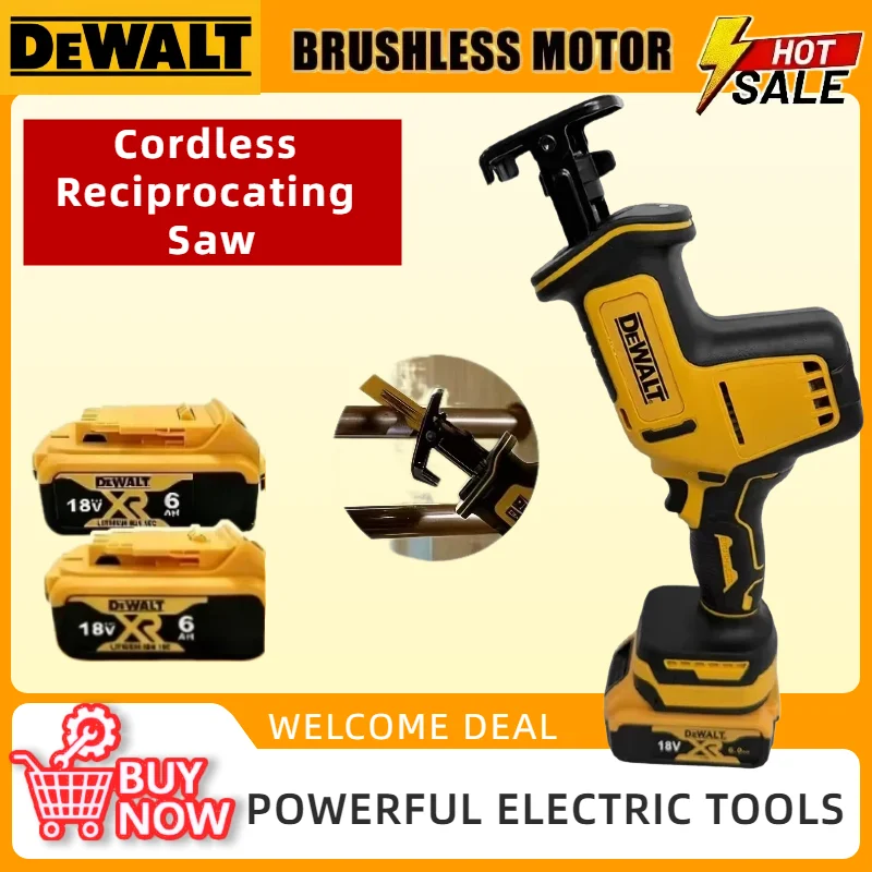 

DEWALT DCS369 20V MAX* Аккумуляторная сабельная пила, одноручная, беспроводная, многофункциональный инструмент для быстрой резки дерева, металла и труб