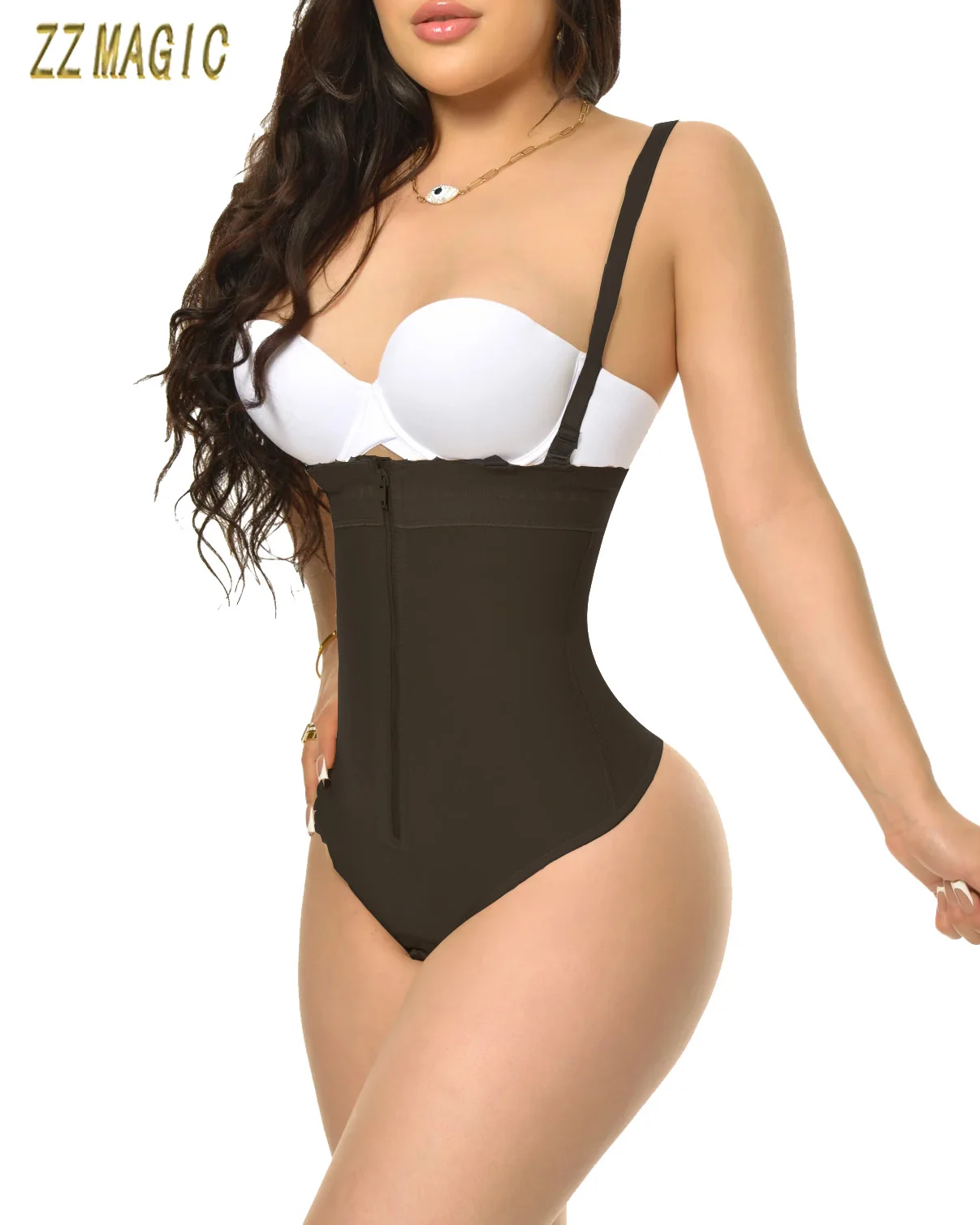 Fajas colombianas modelador de corpo de compressão dupla com zíper pós cirurgia emagrecimento cintura trainer tangas shapewear levantador de bunda