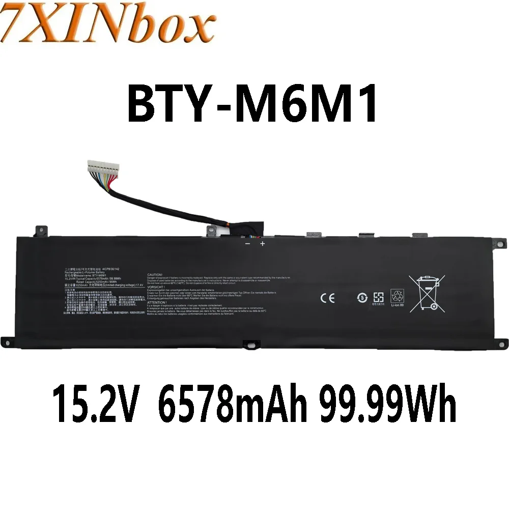 7XINbox BTY-M6M1 15.2V 6578mAh 99.99Wh Battery for MSI Stealth GS77 12UE A13VH MS-17P1