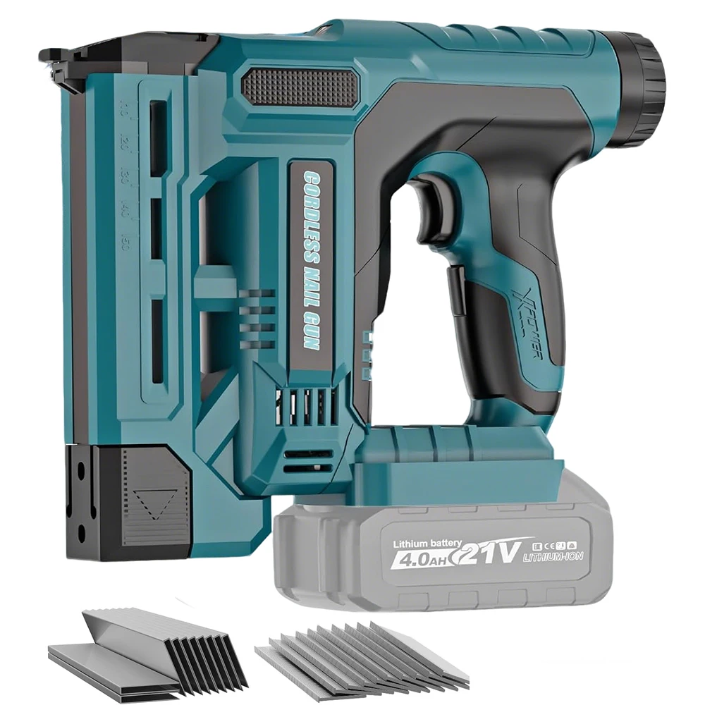 2 In1 Cordless Electric Nail Gun Nailer Depth Adjustment Stapler F15-F50 Furniture Staple Gun For Makita 18V Battery Wood Tools