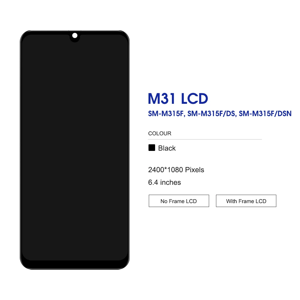 Pantalla LCD Super OLED para Samsung M31 M315, montaje de digitalizador con pantalla táctil, reemplazo para M315F M315F/DS