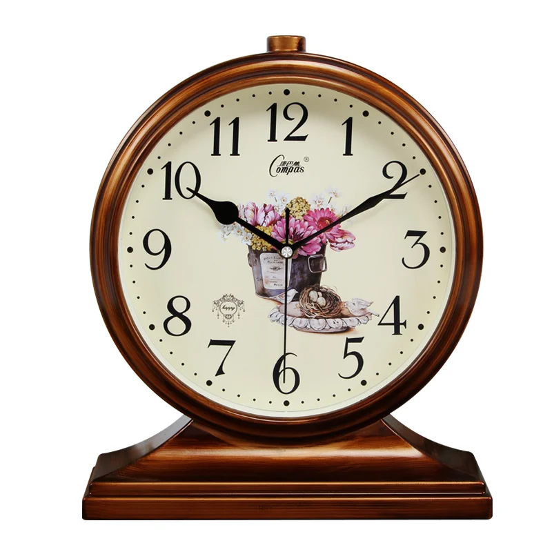 

Home Table Clocks European retro clock pastoral living room clock creative bedside clock bedroom silent table clock quartz clock