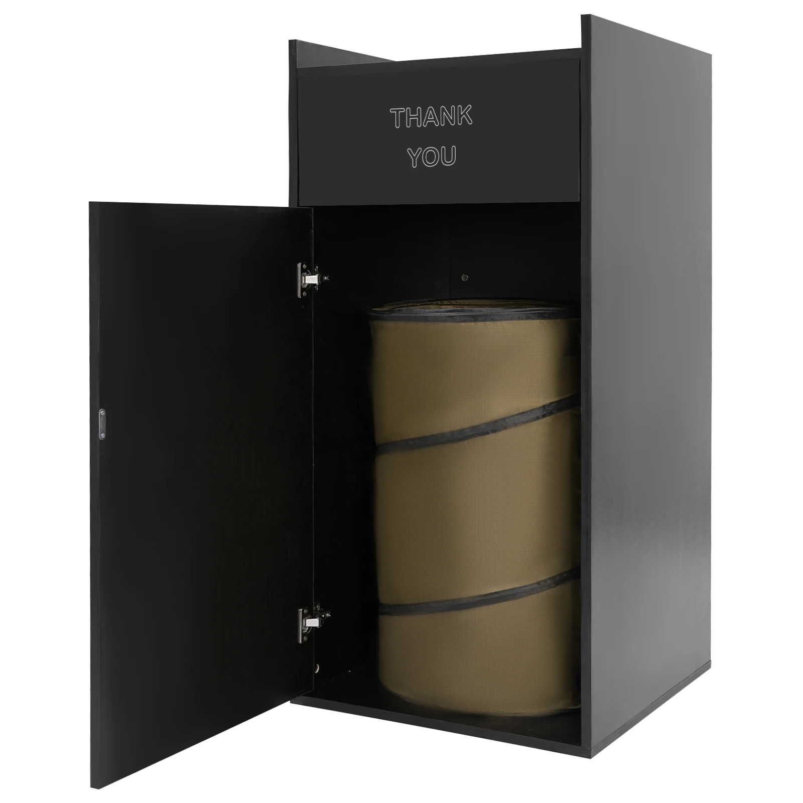 

Влагостойкая кухонная мусорная стойка, деревянный мусорный шкаф с большим дизайном распашной открытой двери Коммерческий мусорный бак