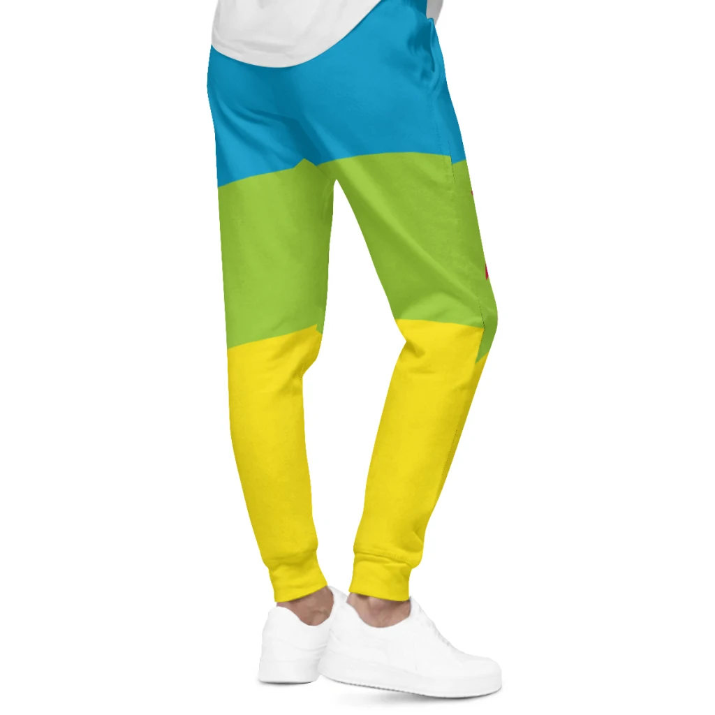 2025 Berber Flag Mens Sweatpants พร้อมกระเป๋า Joggers สําหรับผู้ชายกีฬากางเกงเหงื่อลําลองพร้อมสายรัด