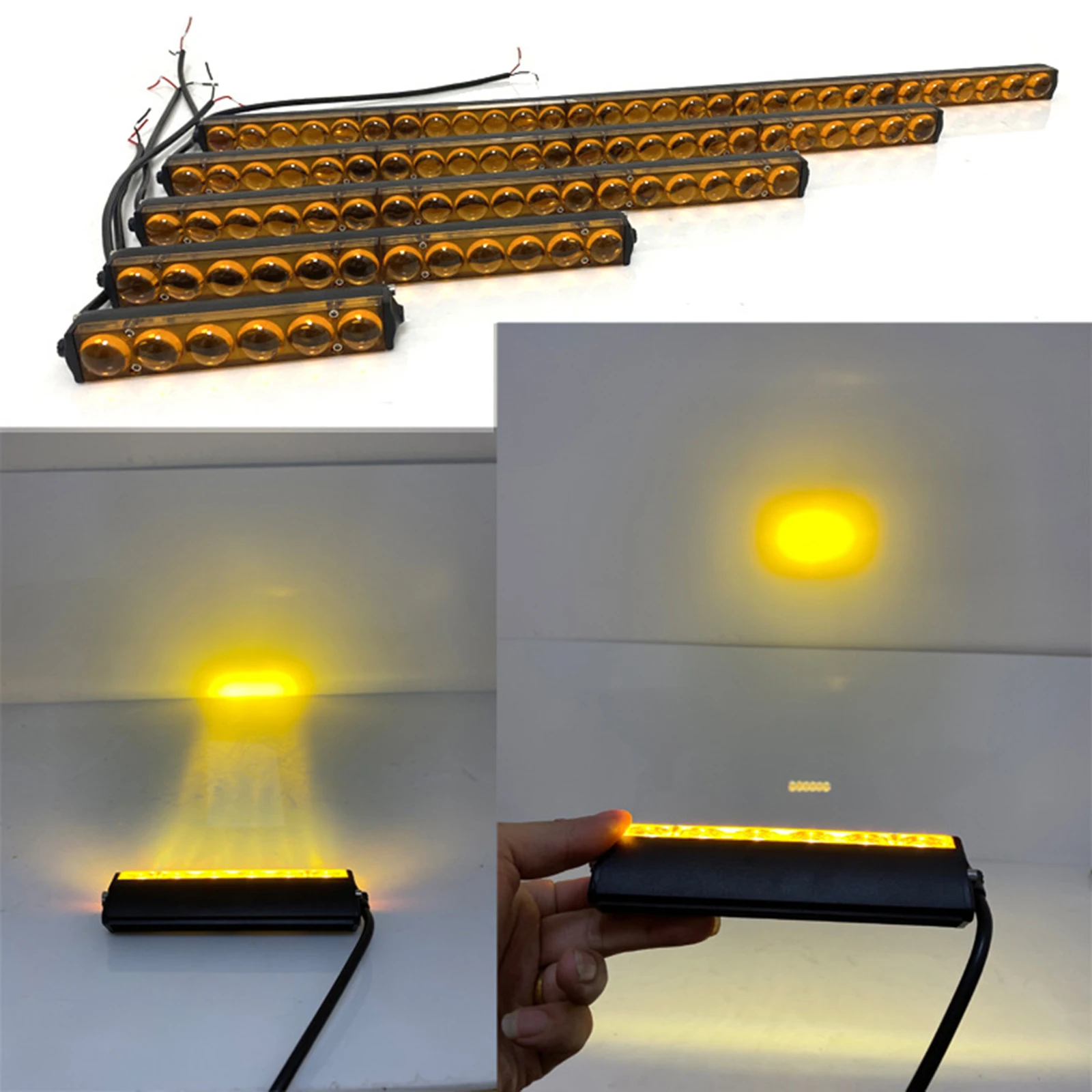 4D Lens Led Light Bar 7 13 19 25 32 36 42 48 inch Slim Work Light Driving For 4x4 Motorcycle Offroad SUV ATV Boat UTV 12V 24V