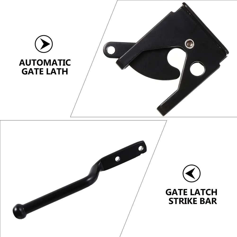 

2 Sets Pin Iron Plug Gate Latch Fastener Gravity Lever Locking Automatic Door Bolt Wood Fence Metal Plastic Garden Backyard Pool