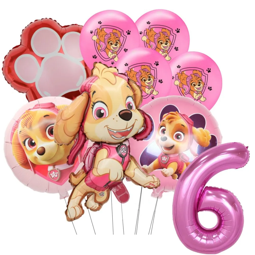 Ensemble de ballons en aluminium Paw Patrol Skye pour filles, décorations de fête préChristophe, cadeaux jouets pour enfants, rose, 32 po