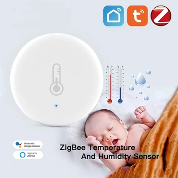 Tuya-Capteur de température et d'humidité WiFi intelligent, hygromètre intérieur, contrôle de la vie via Alexa Google Home, Therye.com, Zigbee