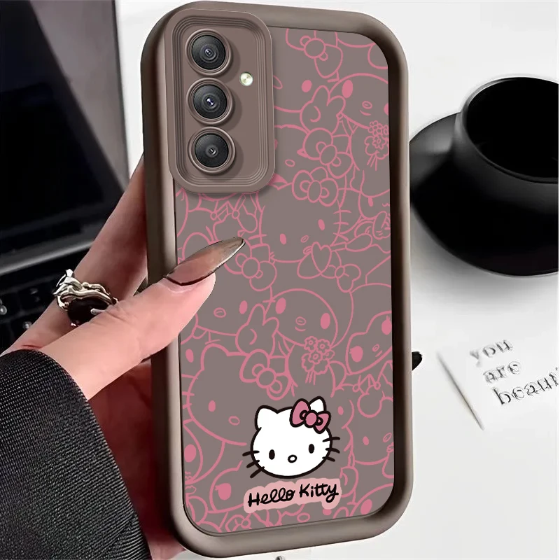 Sanrio hello kitty caso para samsung galaxy s24 s23 s22 s21 ultra plus s20 fe a55 a54 a53 a52 a52s a51 a50 a50s a35 a34 capa