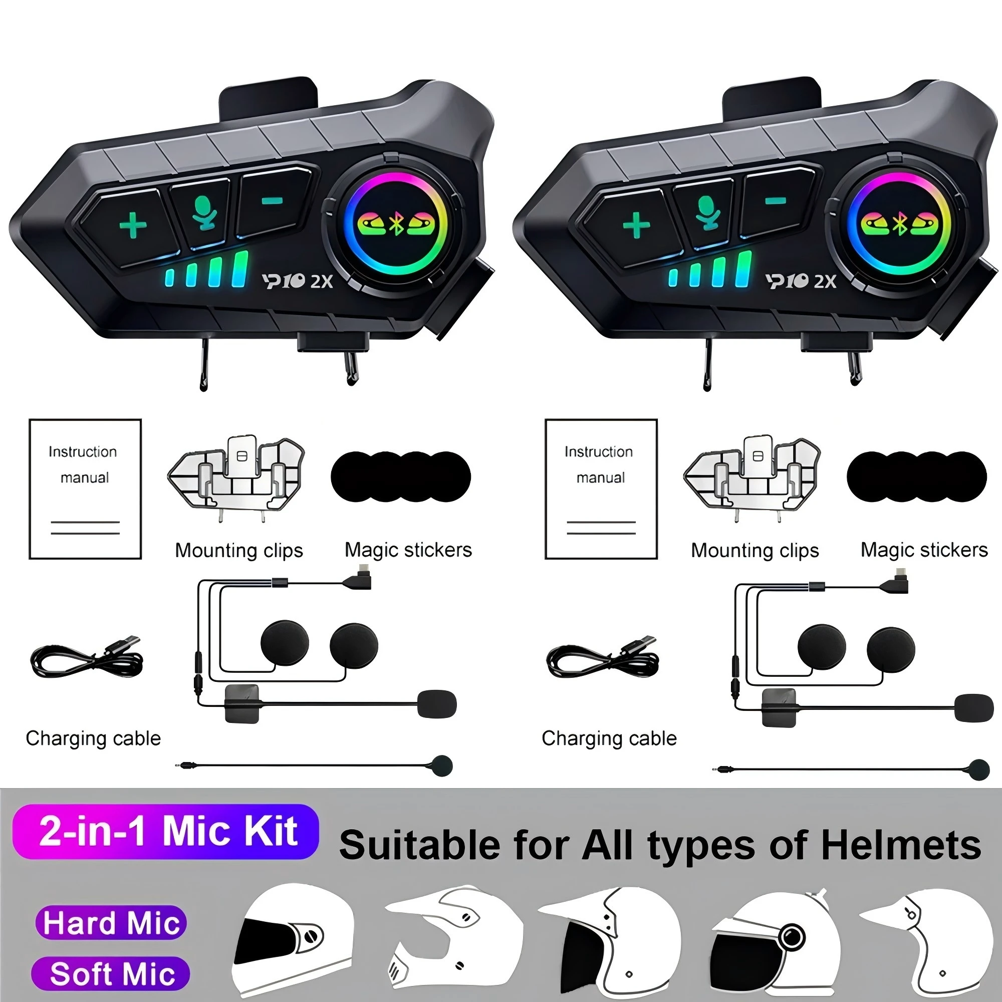 Variant: 2pcs 2 in 1 Mic