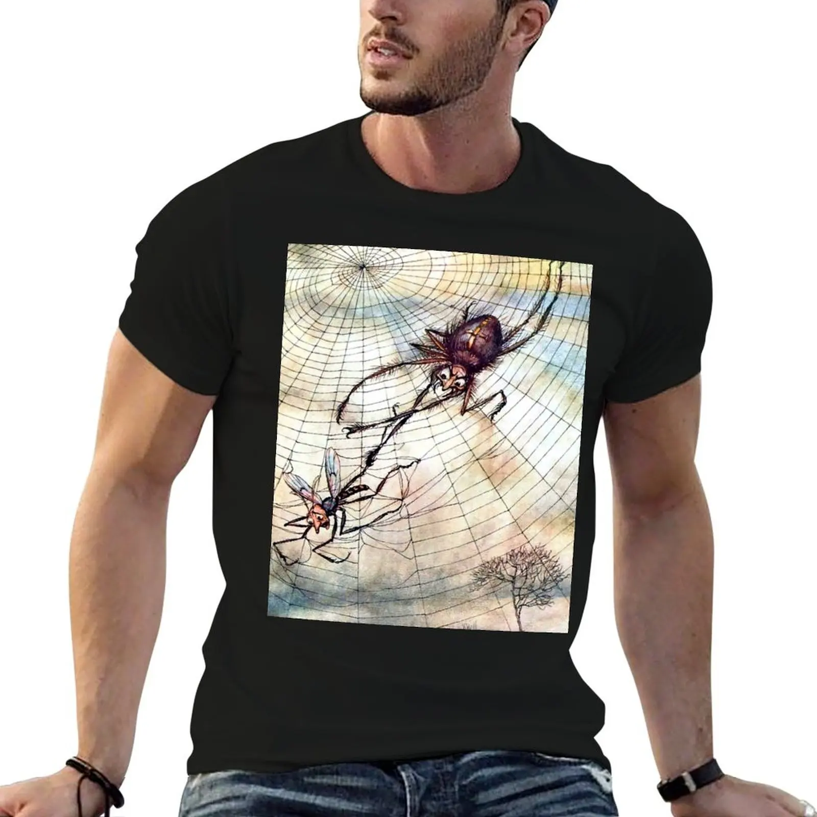 The Spider and the Fly - Arthur Rackham T-Shirt Summer Holiday Casual Tee