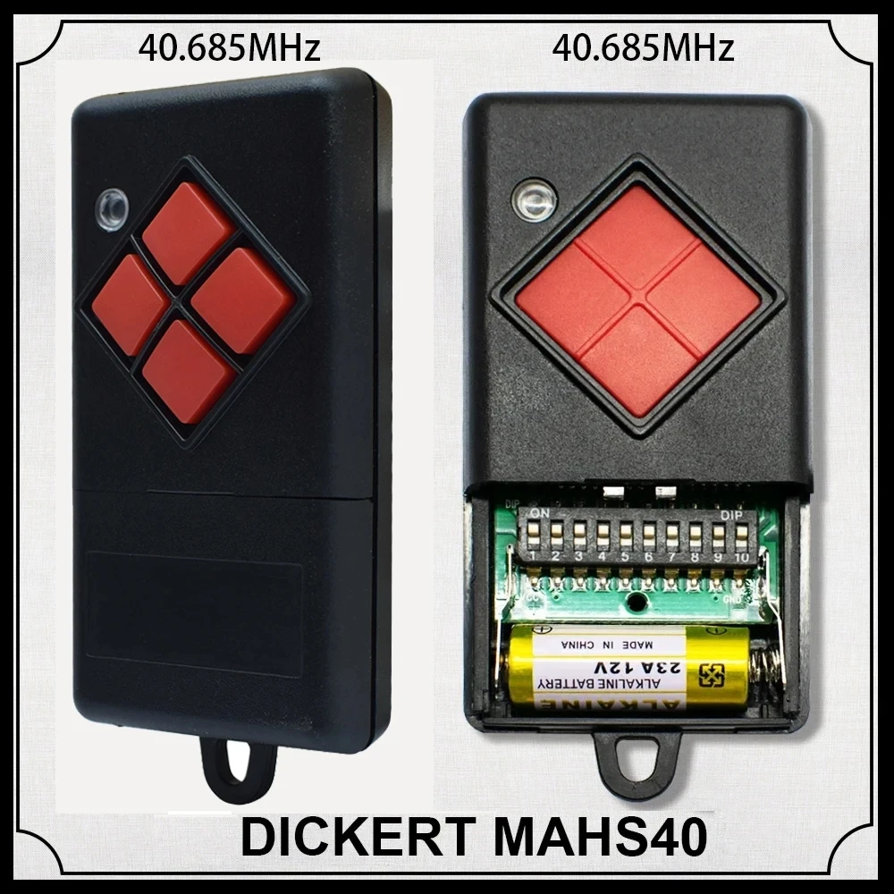 Remote Control For 40 mhz DICKERT 4 Button 40.685MHz MAHS40-01MAHS40-04 Garage Door Opener Transmitter Replacement