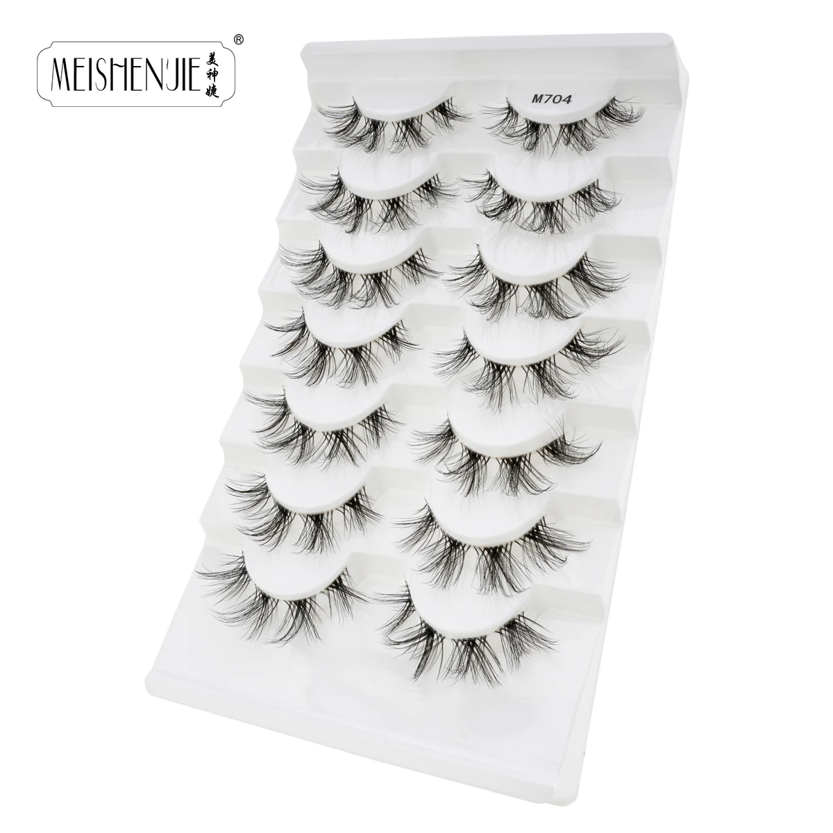 MEISHENJIE 3/7 paires de demi-Cils de chat doux 3D Cils de vison vaporeux moelleux à la main Faux Cils outil de maquillage réutilisable demi-Cils