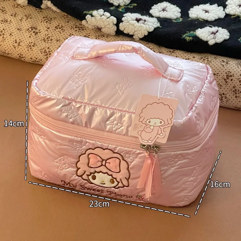 Cartoon Sanrio Storage Bag Kawaii Hello Kitty Large Capacity Portable Makeup Bag Super Soft Travel Bag