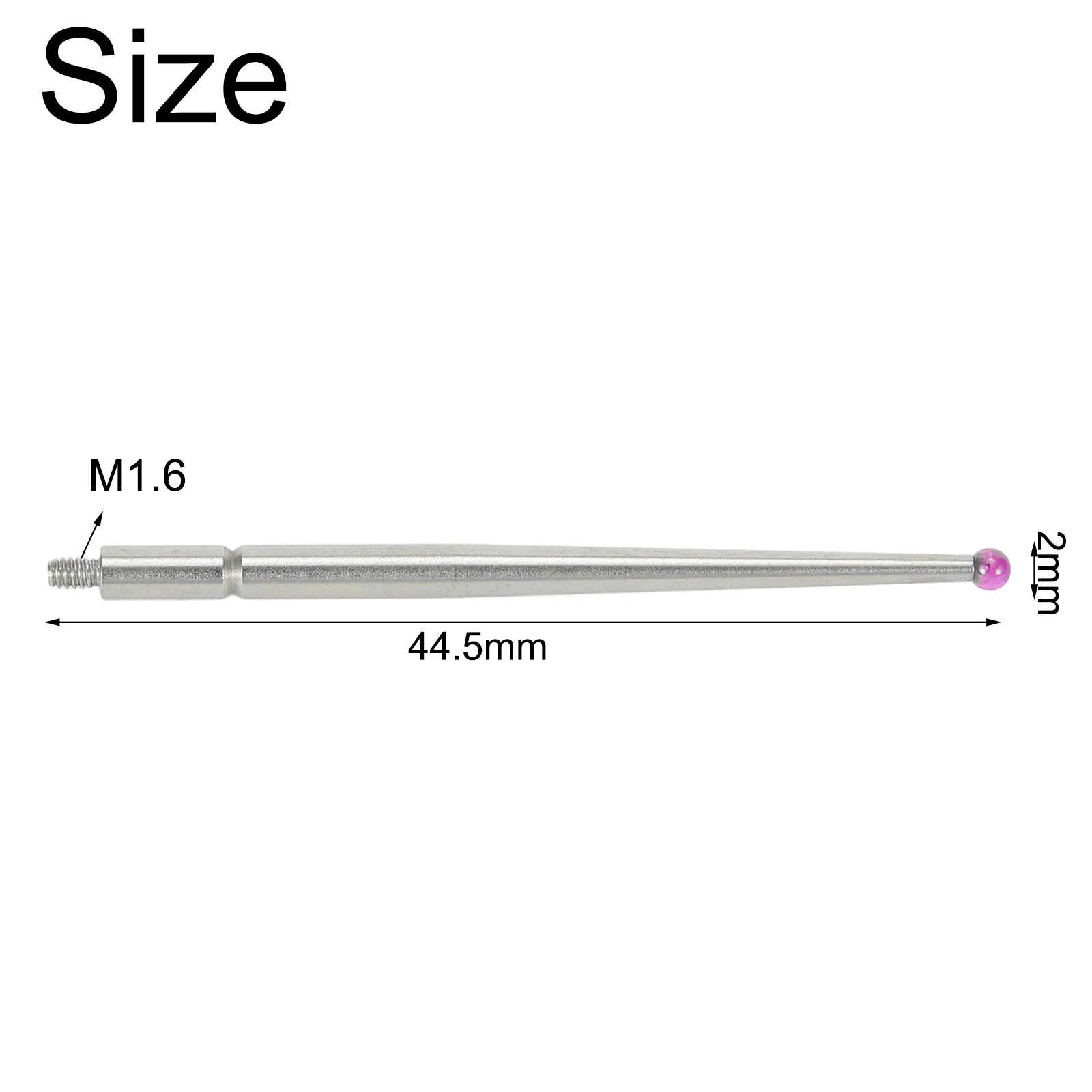 Practical Probe For Dial Test Indicator M1.6 Threaded Shank 21CZA211 Contacts 2mm Diameter Ru By Ball For 513-115