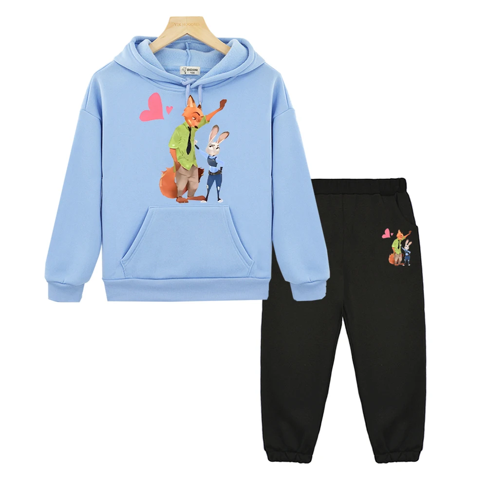 

Zootopia 2 hoodies Fleece Sweatshirt pullover kids boutique clothes y2k sudadera Disney hoodie+Pant boy girls Hooded Sports Sets