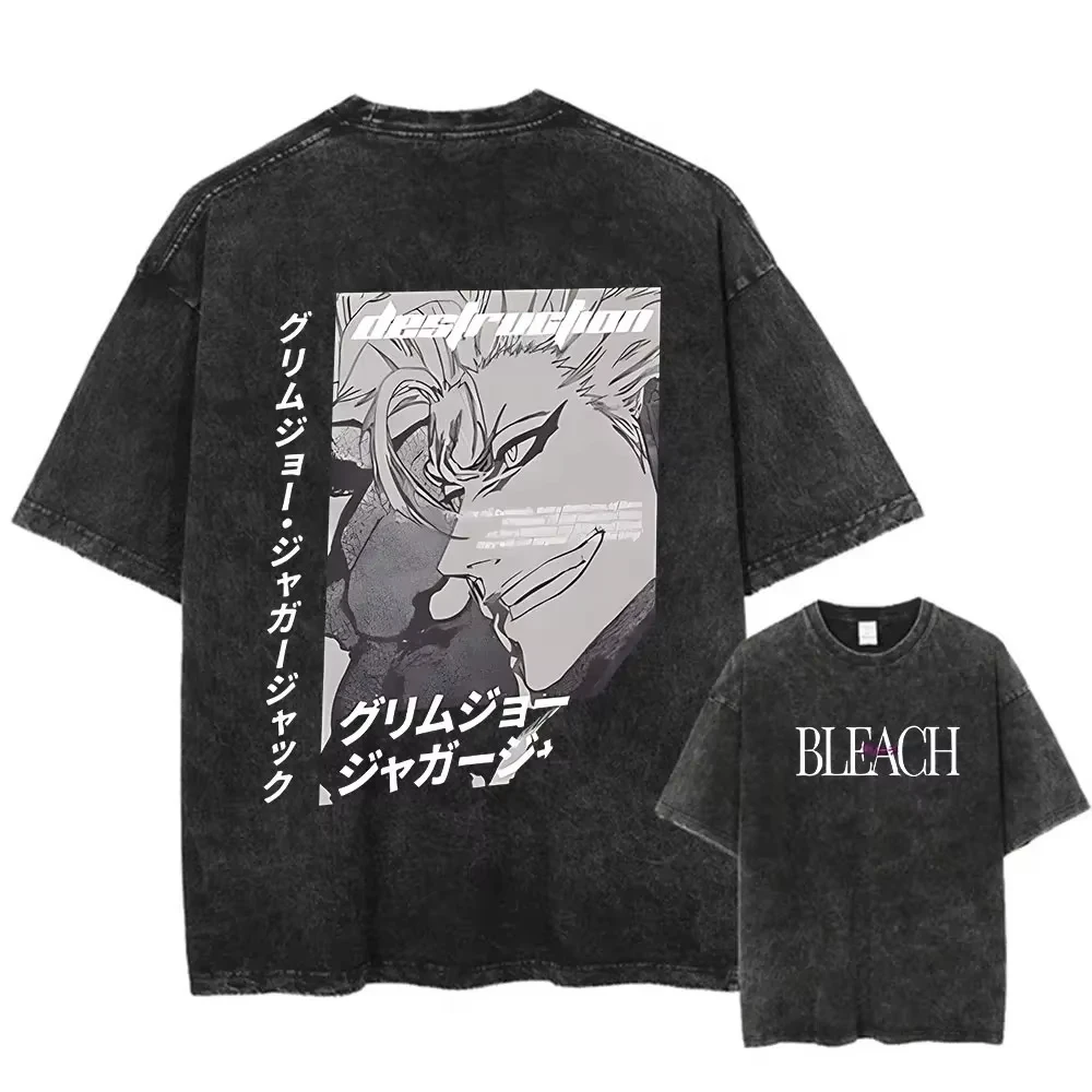 Hot Sale Summer BLEACH Anime Printed T Shirt Y2K Unisex Gothic Hip Hop T-shirt Retro Vintage Graphic Casual Oversized T Shirt