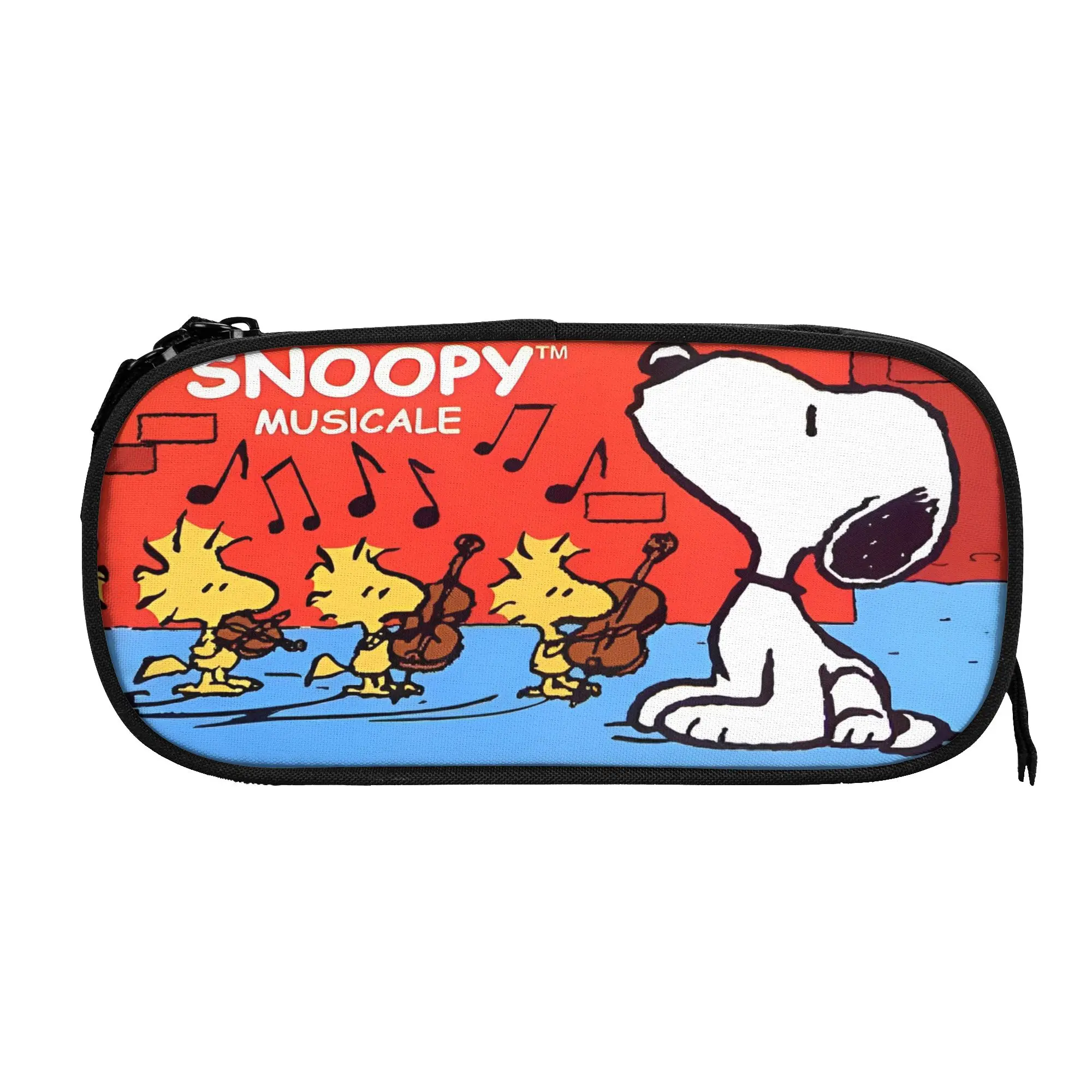 Large-capacity Pen Box Snoopys cartoon dog Merch Double Layer Pen Case Girl Make Up Bag Gift