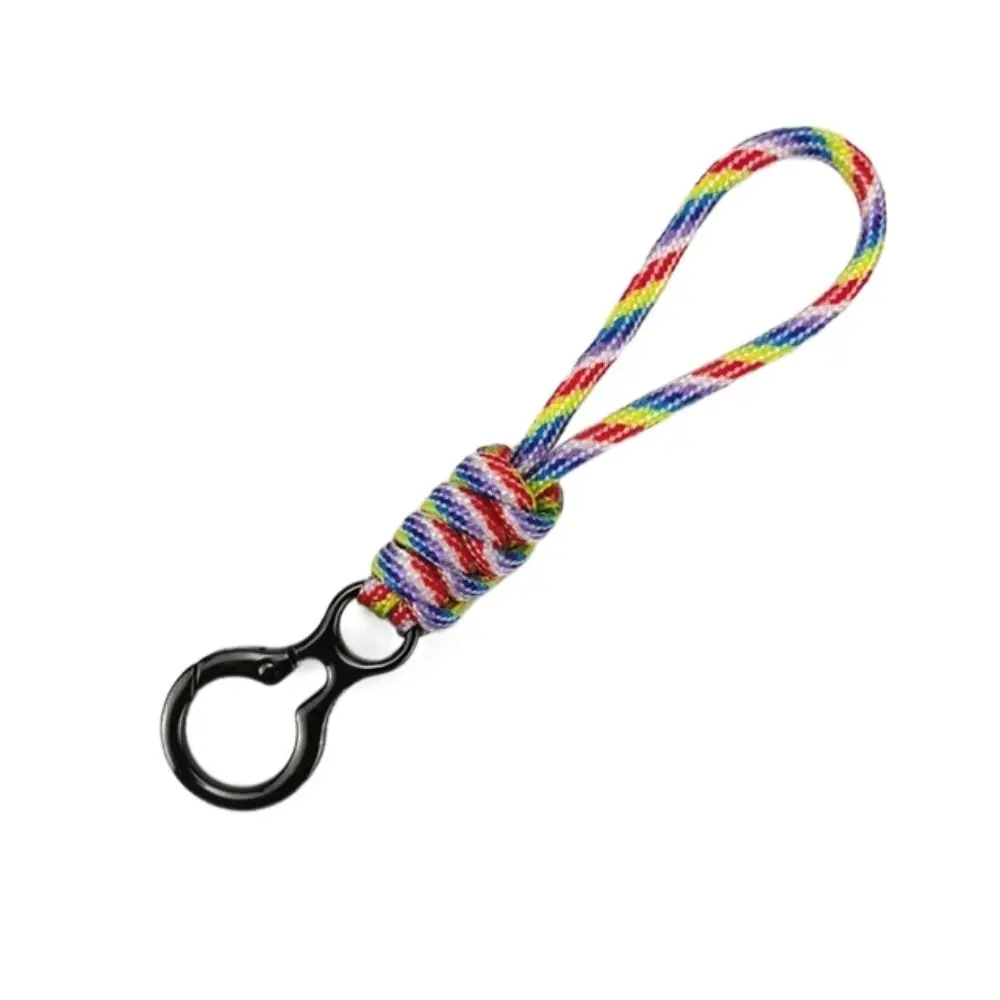 Anti-lost Paracord Keychain Wristlet Strap Bag Pendant Umbrella Rope Keyring Backpack Lanyard Braided Woven Keychain