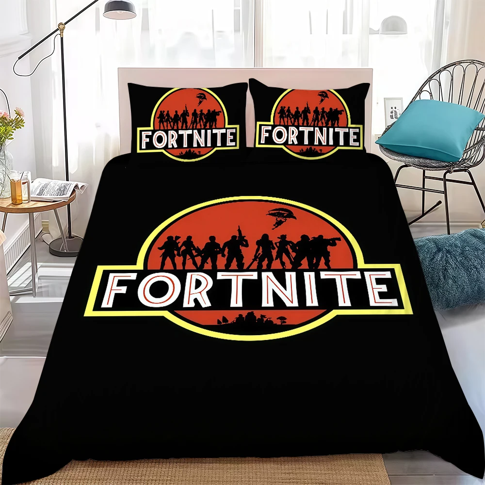 F-Fortnite Game Duvet Cover Set Home Style Bedding Soft Laundry Cotton Bed 3 Piece Set Student Dormitory Gift view 5