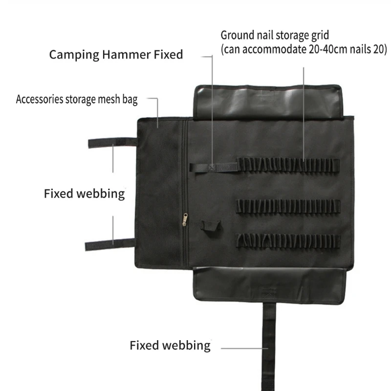 Y1UB Folding Tent Stake Storage Bag Camping Tent Accessories Storage Bag Easy Carry