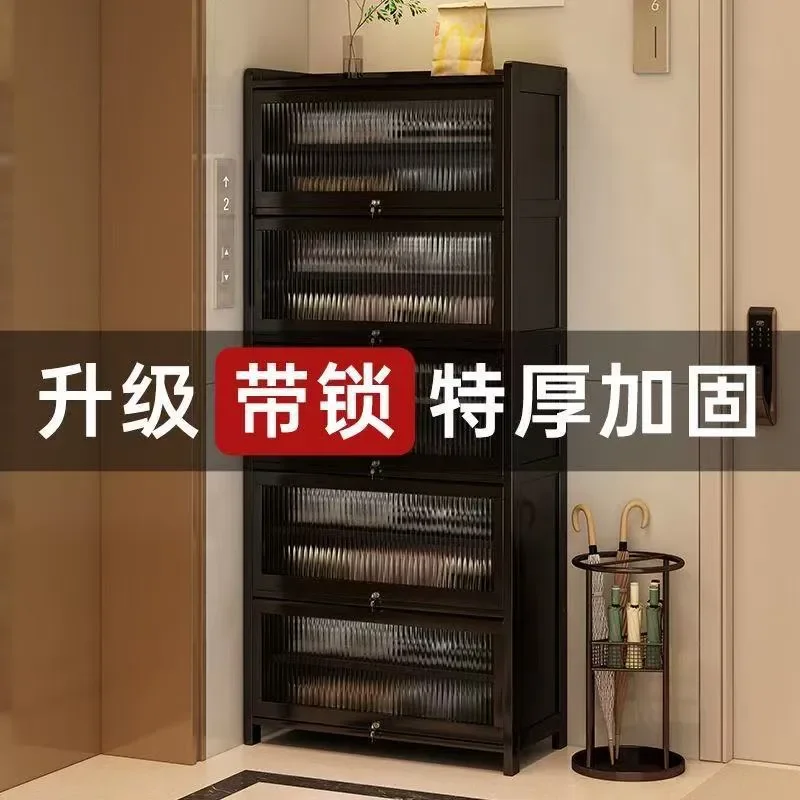 For Household Entrance Indoor Outdoor Corridor Locked Shoe Cabinet Aisle Storage Rack