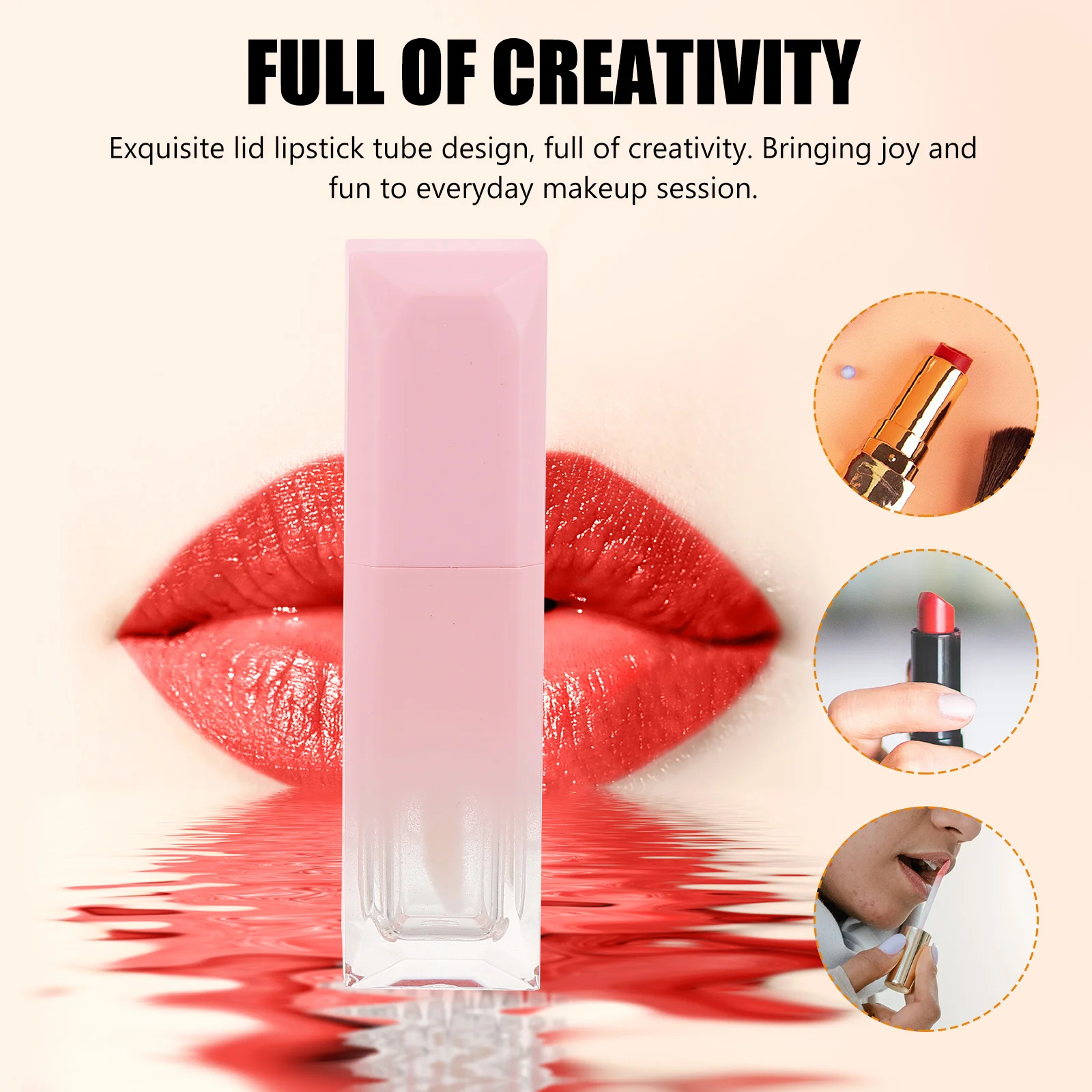 หลอดลิปกลอส 12 ชิ้น สีไล่ระดับแบบสร้างสรรค์ ภาชนะ DIY สำหรับลิปกลอส น้ำมันบำรุงริมฝีปาก แบบเติมได้ พกพาสะดวก