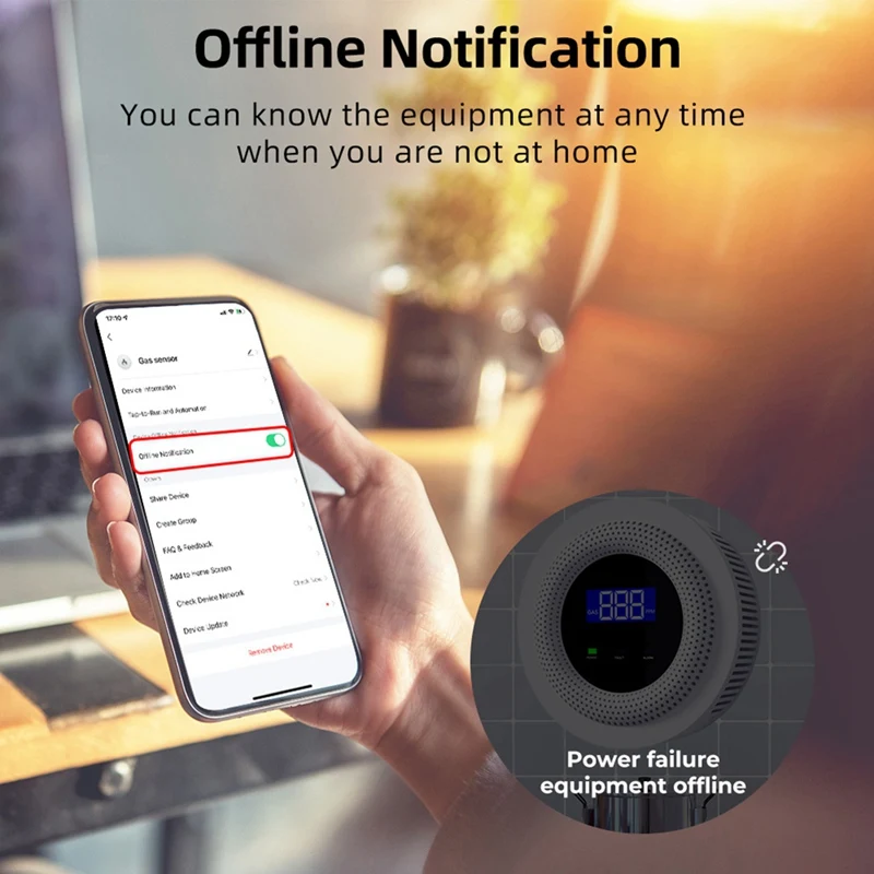 Tuya Wifi Natural Gas Leak Detector Leakage Sensor Sound Alarm Remote Control Protection Security Smart Home Durable Easy To Use