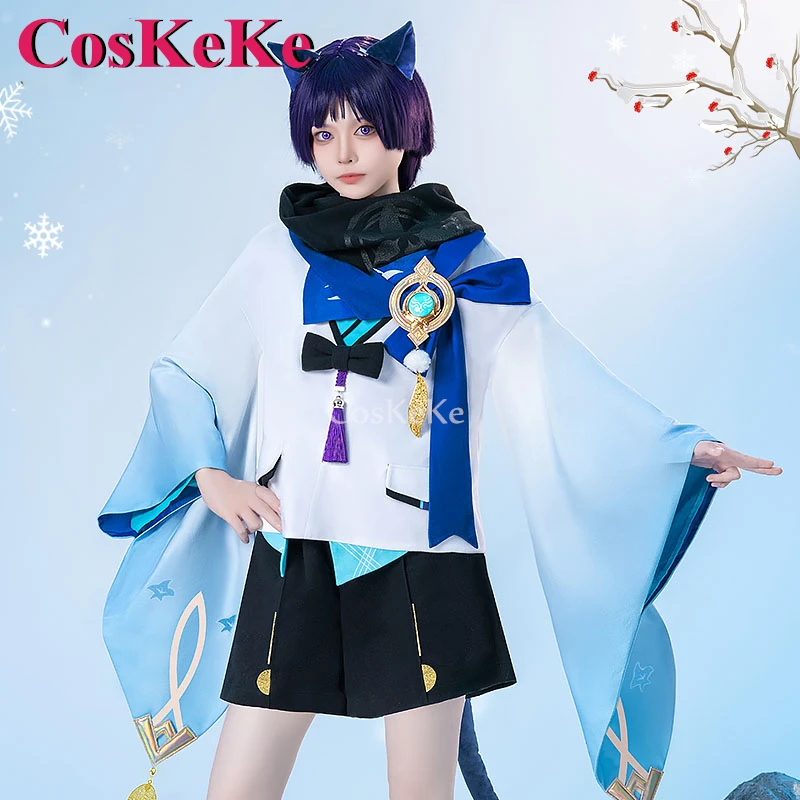 

CosKeKe Wanderer/Scaramouche Cosplay Game Genshin Impact Costume Fashion Winter Snow Suits Halloween Party Role Play Clothing